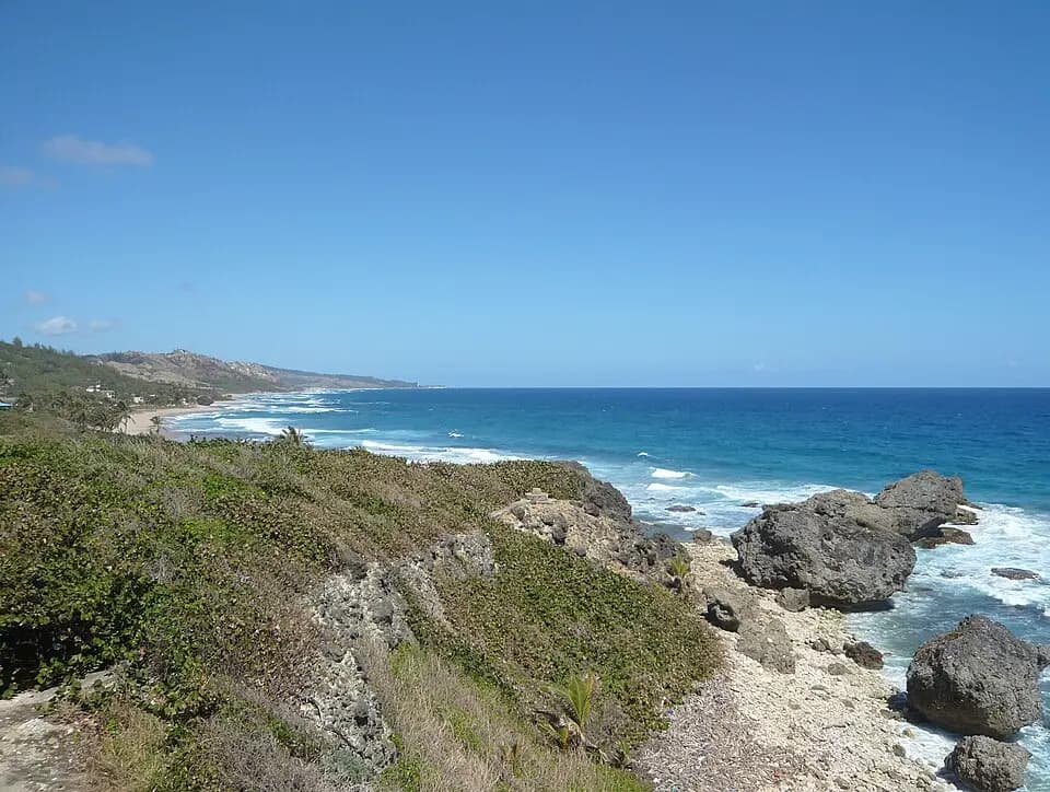 The rocky Atlantic coast at Bathsheba, Barbados