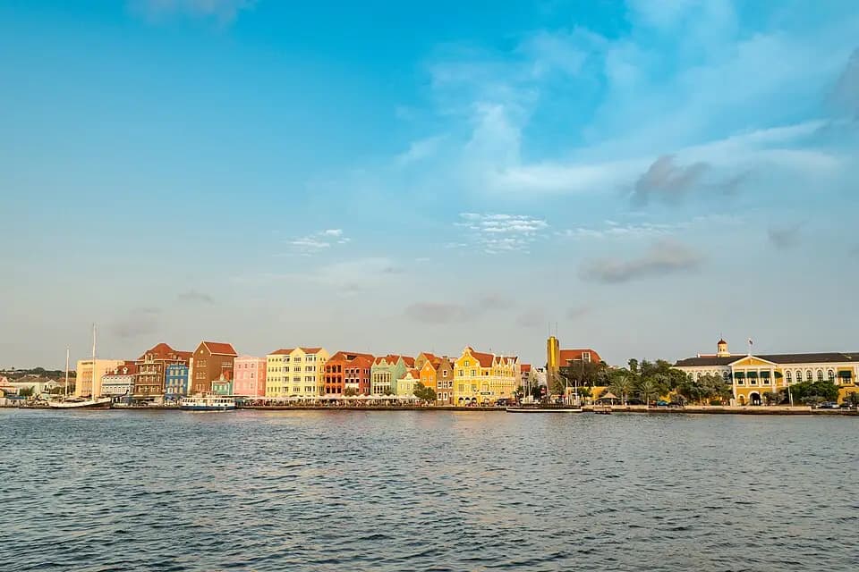The coloured waterfront of Willemstad, Curaçao