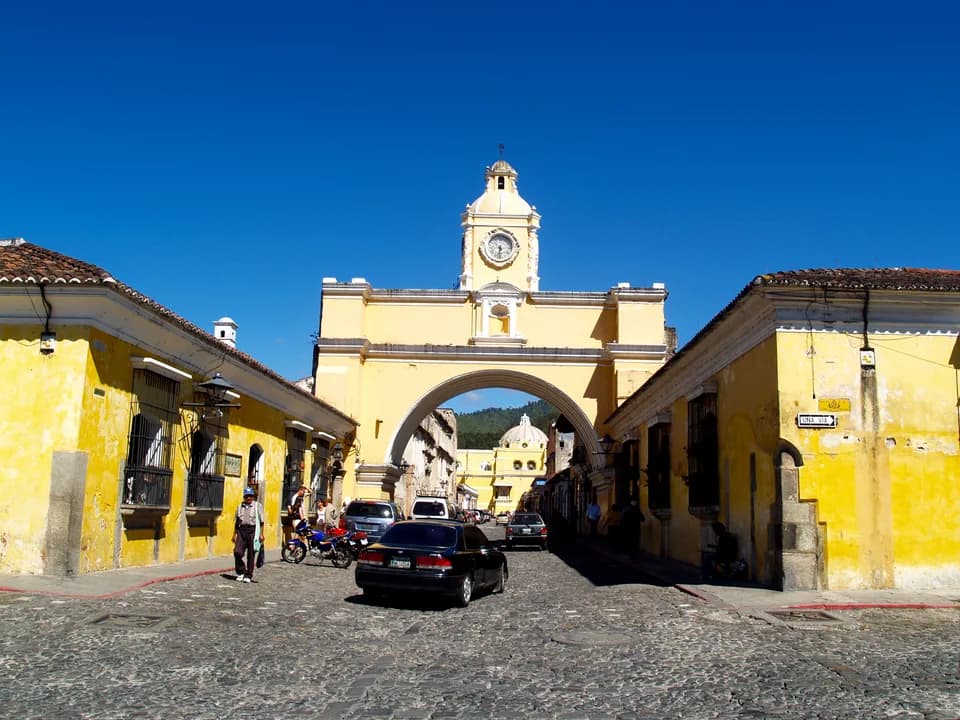 The Arco de Santa Catalina in the colonial streets of Antigua Guatemala