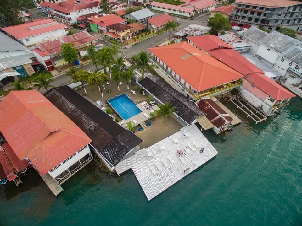 The stilted waterfront buildings of Bocas del Toro, Panama