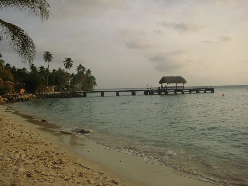The thatched jetty at Pigeon Point Beach, Tobago