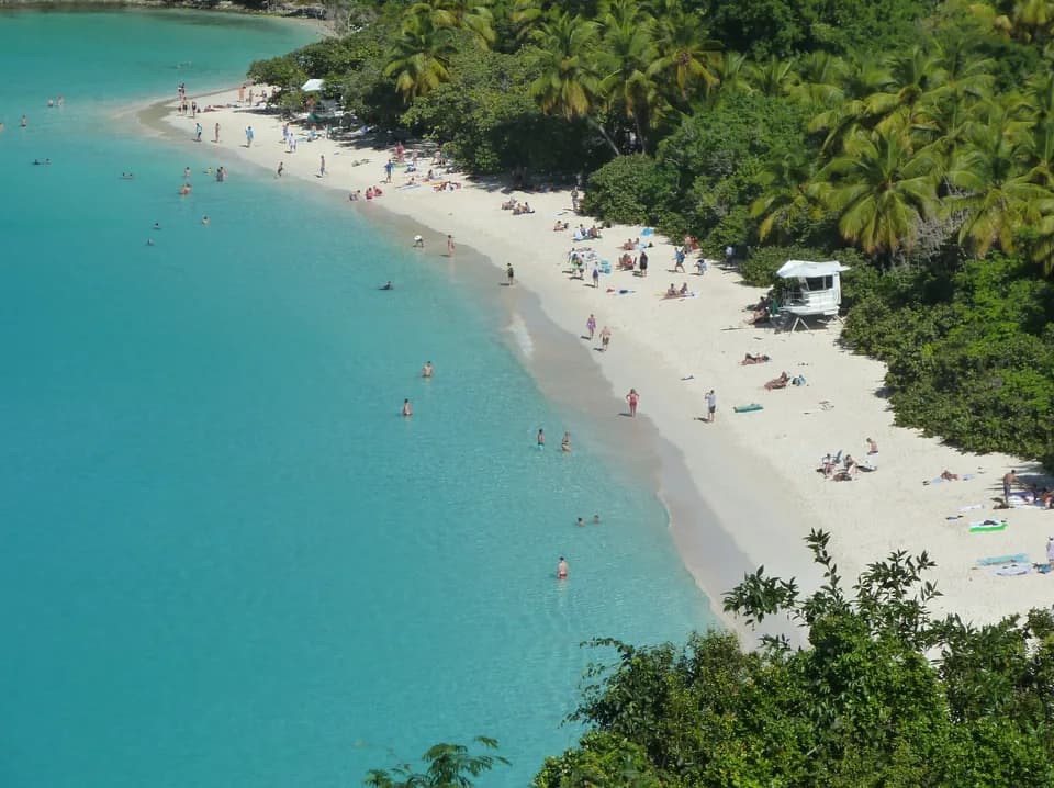Trunk Bay seen from its overlook on St John, US Virgin Islands